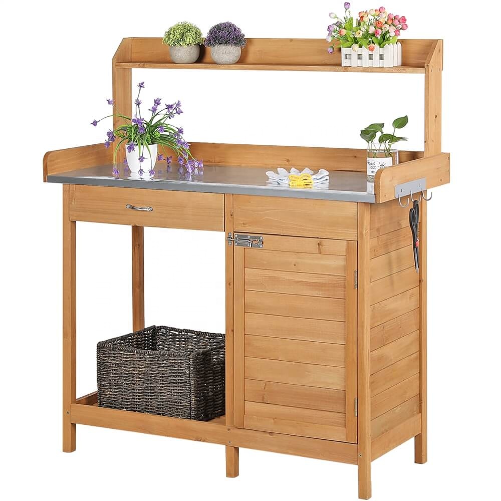 Outdoor Furniture Wooden - Stół roboczy z litego drewna do