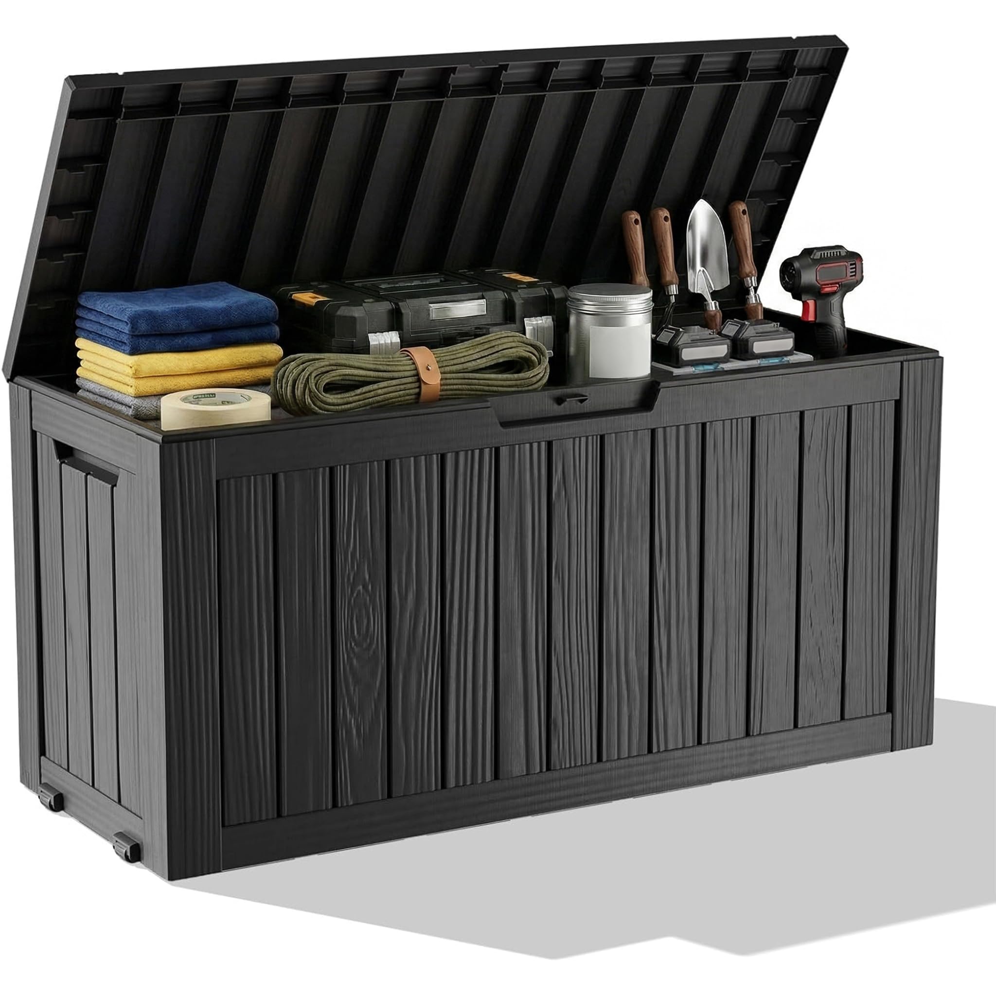 Outdoor Furniture Wooden - Zewnętrzny wodoodporny pojemnik z żywicy do