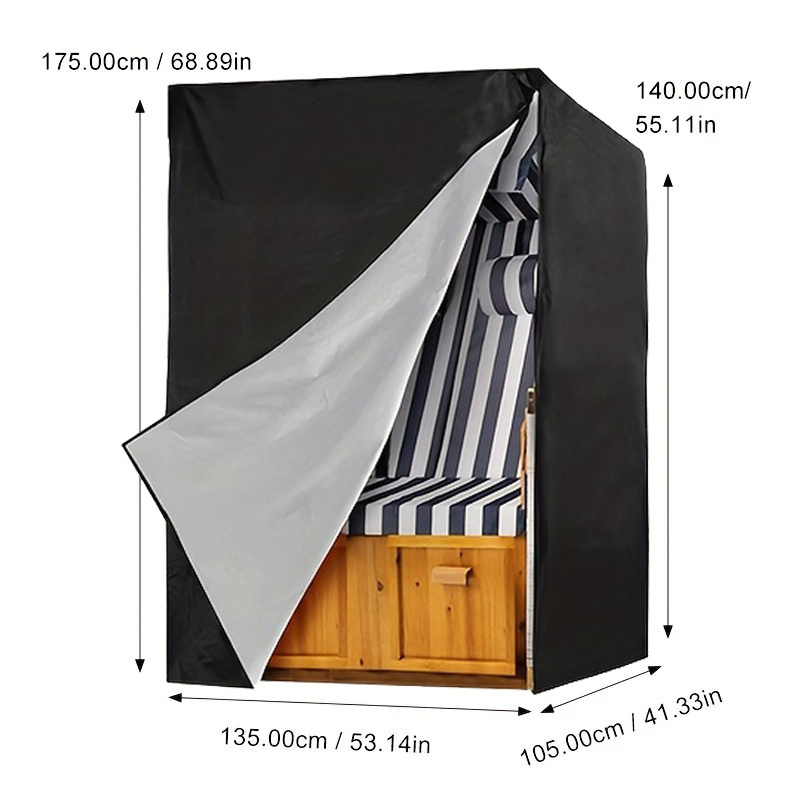 Outdoor Furniture Protector - Jednoczęściowy czarny pokrowiec na meble ogrodowe,