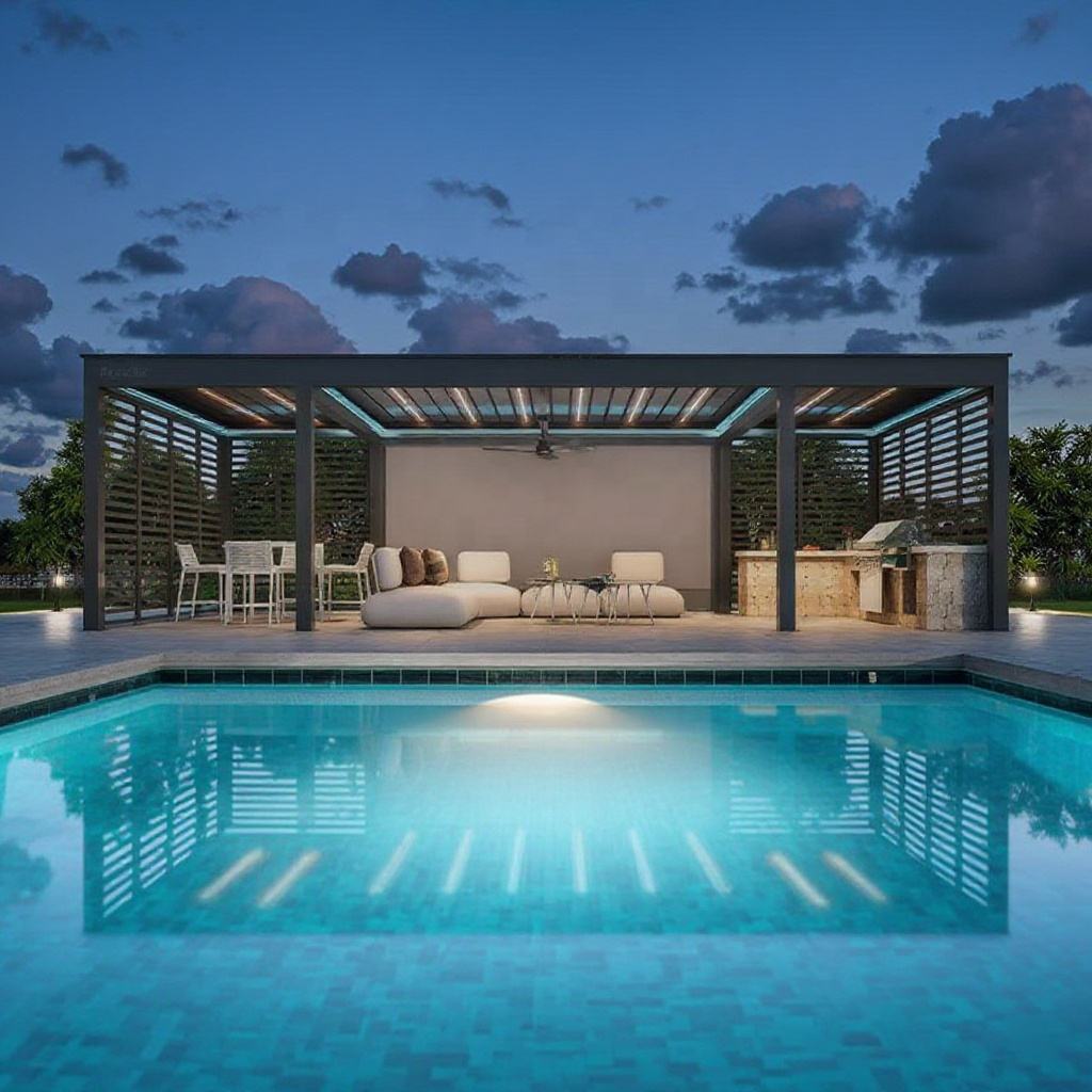 Outdoor Furniture For Pool - Pergola prostokątna ze stopu aluminium w